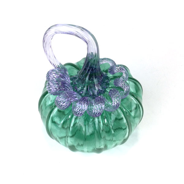 Mermaid Tail Pumpkin Seafoam Green & Purple Stem - Image 3